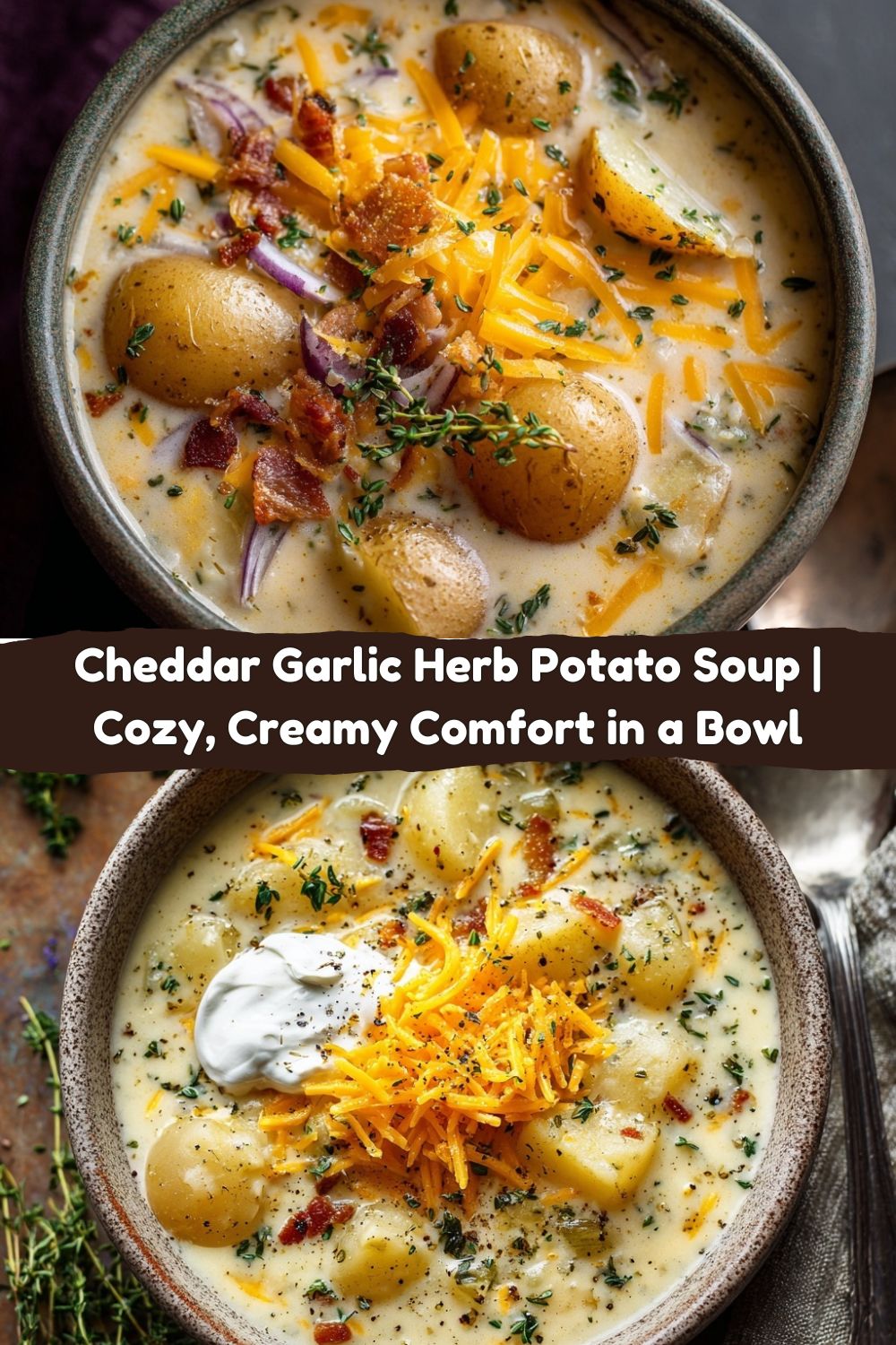 Cheddar Garlic Herb Potato Soup
