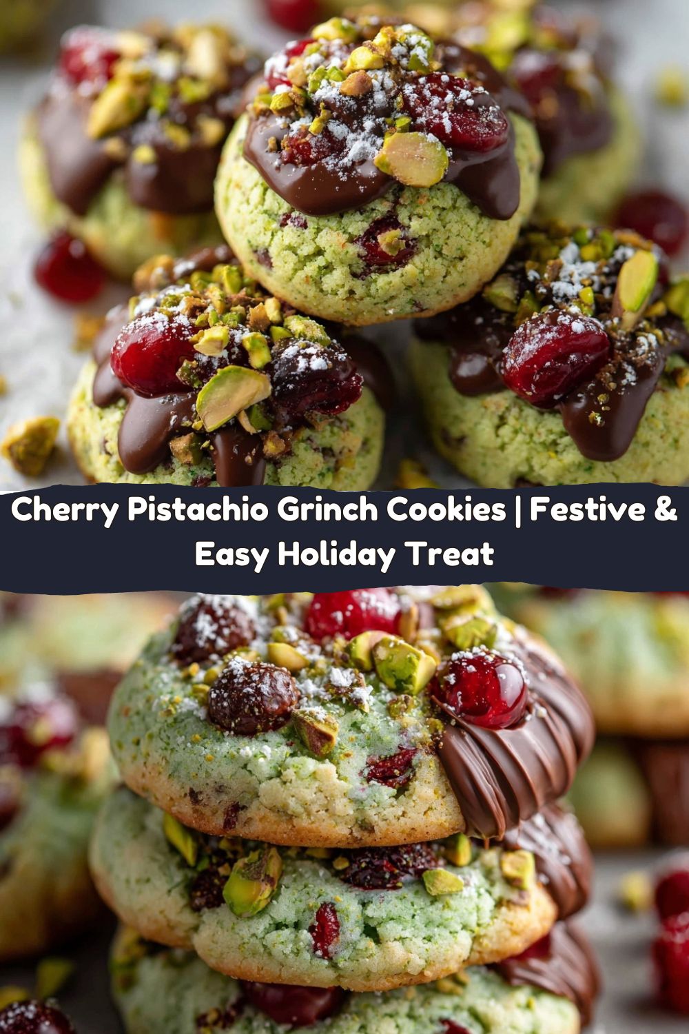 Cherry Pistachio Grinch Cookies