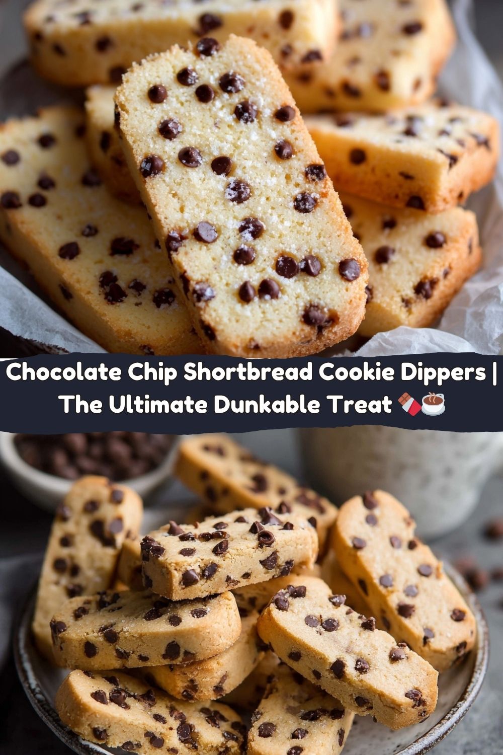 Chocolate Chip Shortbread Cookie Dippers