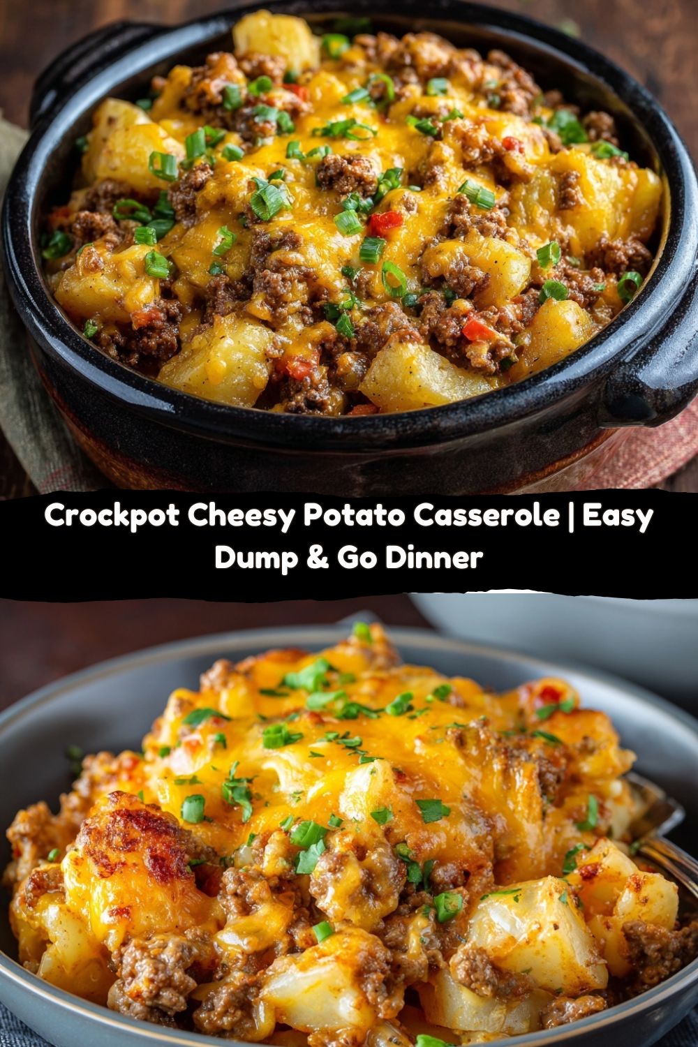 Crockpot Cheesy Potato Casserole with Ground Beef