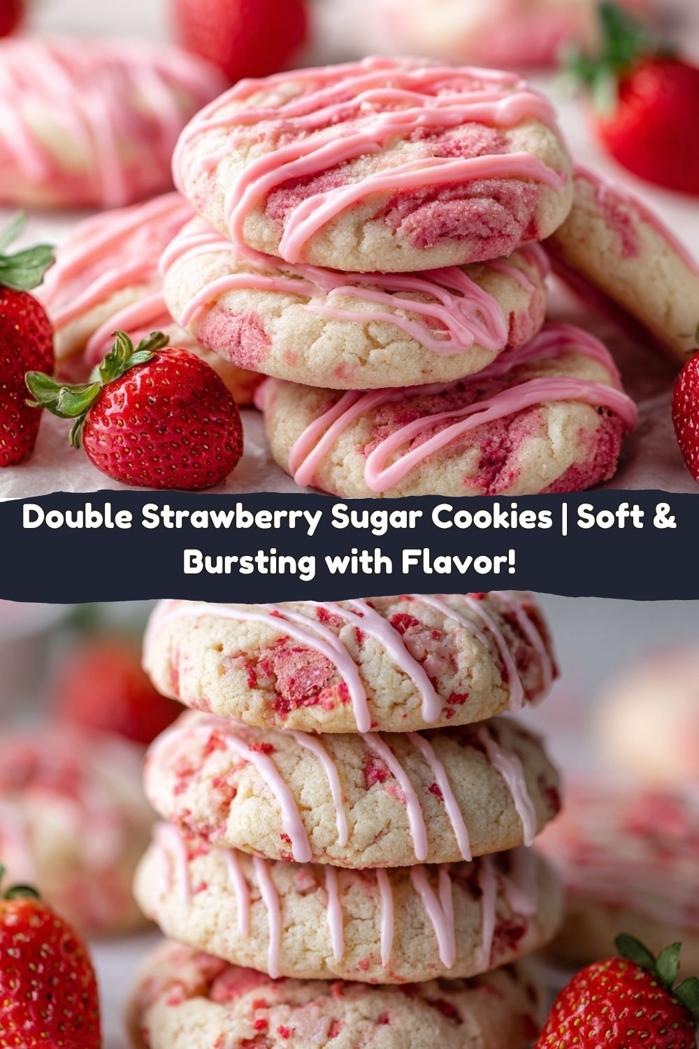 Double Strawberry Sugar Cookies