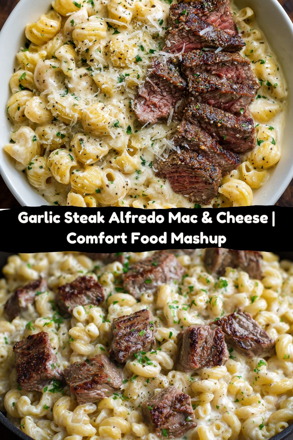 Garlic Steak Alfredo Mac & Cheese