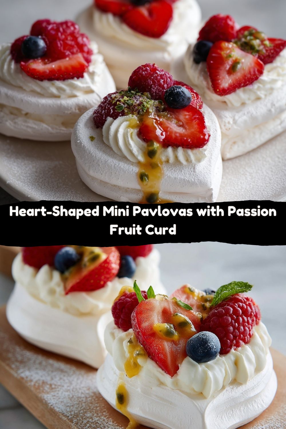 Heart-Shaped Mini Pavlovas