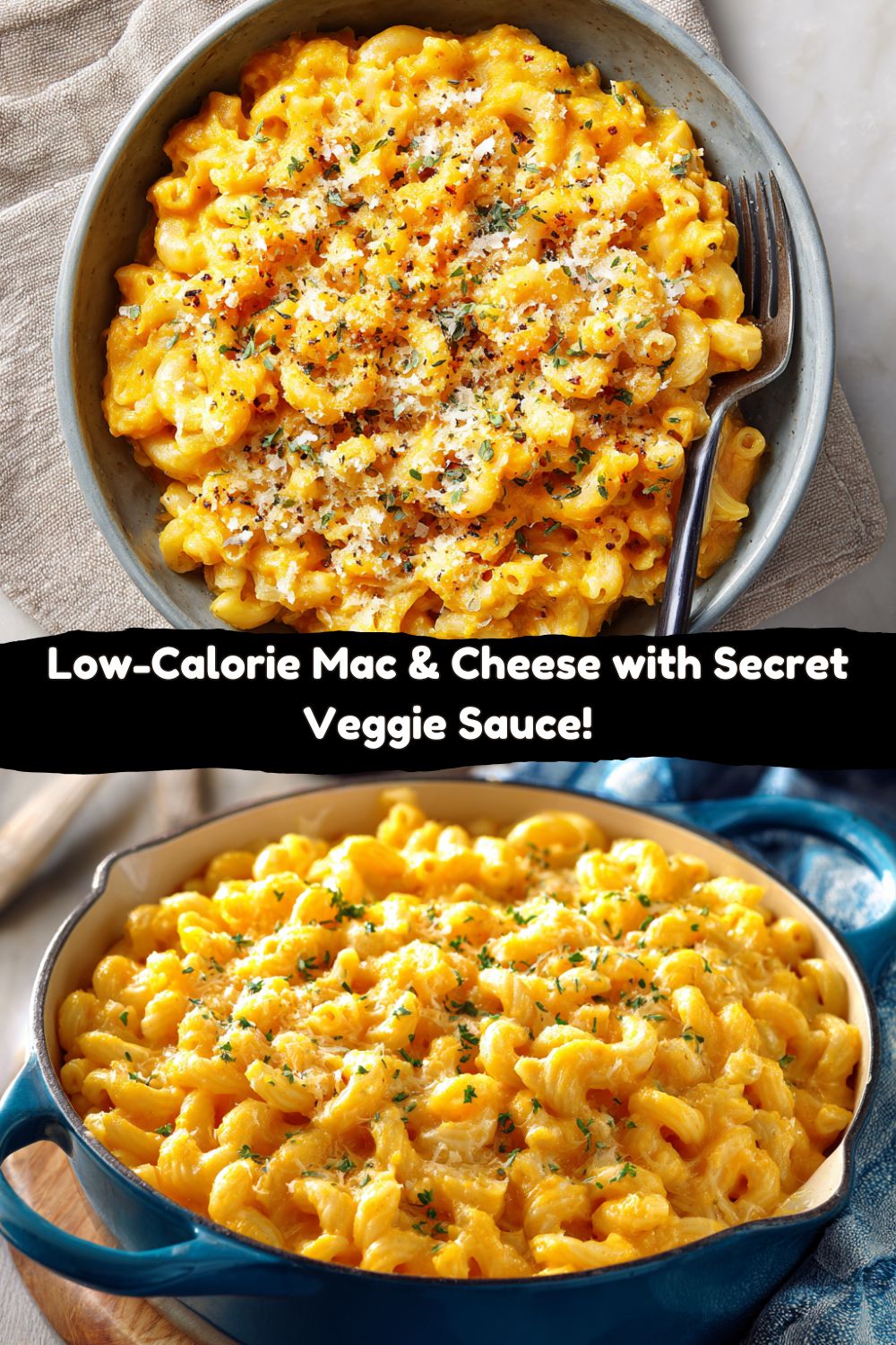 Low-Calorie Mac & Cheese with Butternut Squash or Cauliflower Sauce
