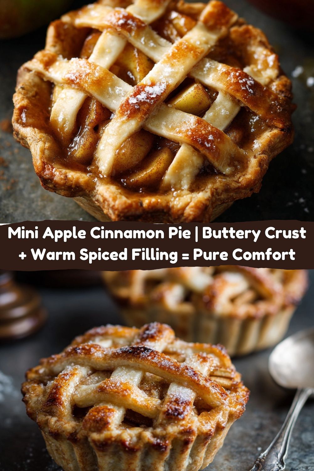 Mini Apple Cinnamon Pie with Buttery Lattice Crust