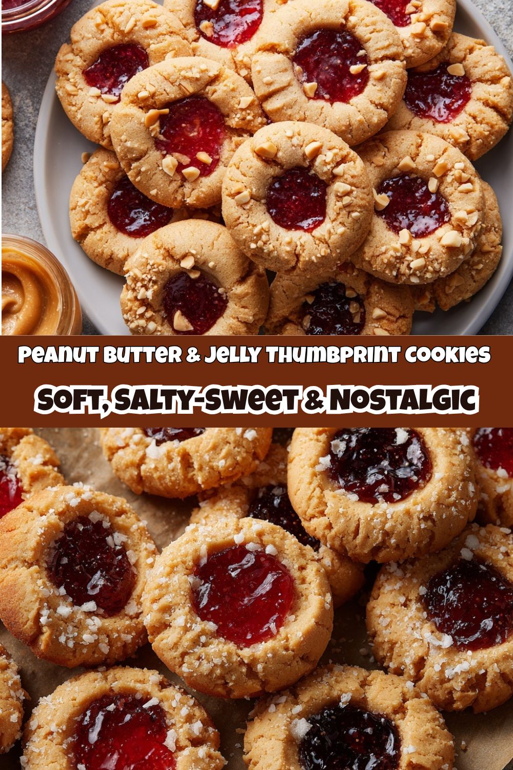 Peanut Butter & Jelly Thumbprint Cookies