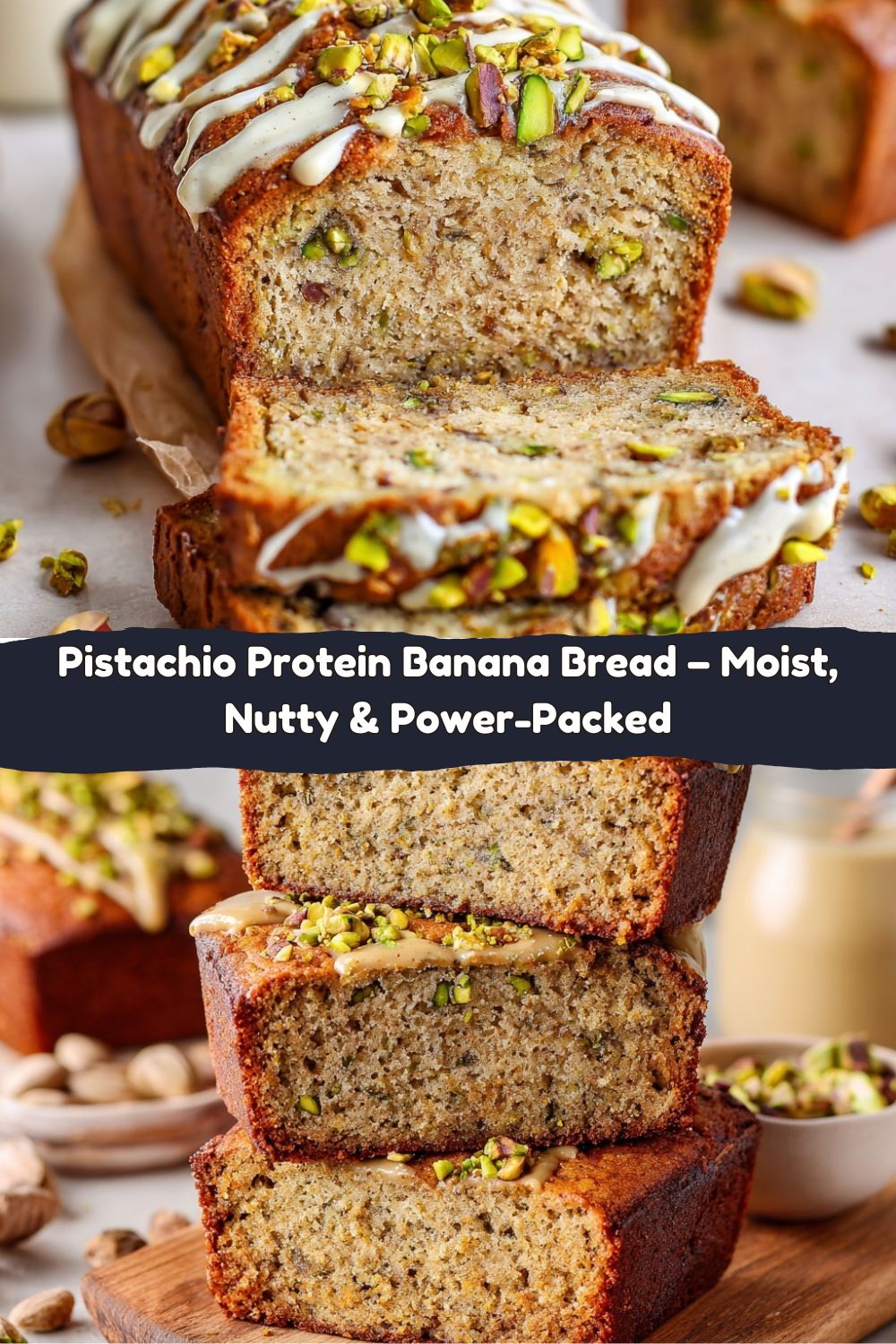 Pistachio Protein Banana Bread