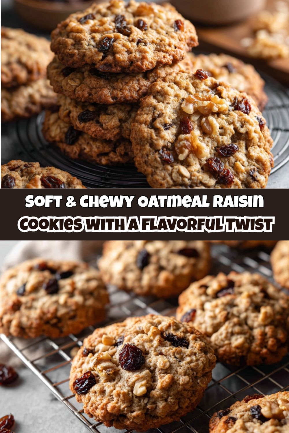 Soft & Chewy Oatmeal Raisin Cookies