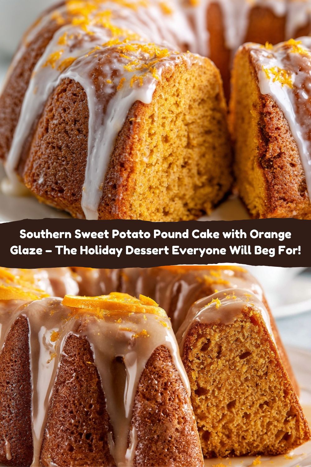 Southern Sweet Potato Pound Cake with Orange Glaze