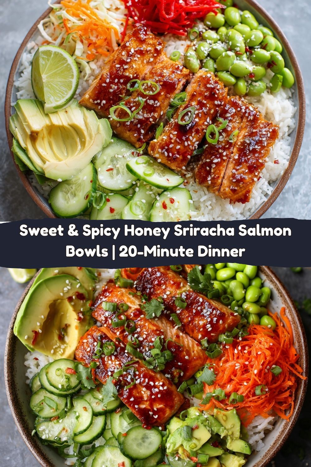 Sweet & Spicy Honey Sriracha Salmon Bowls