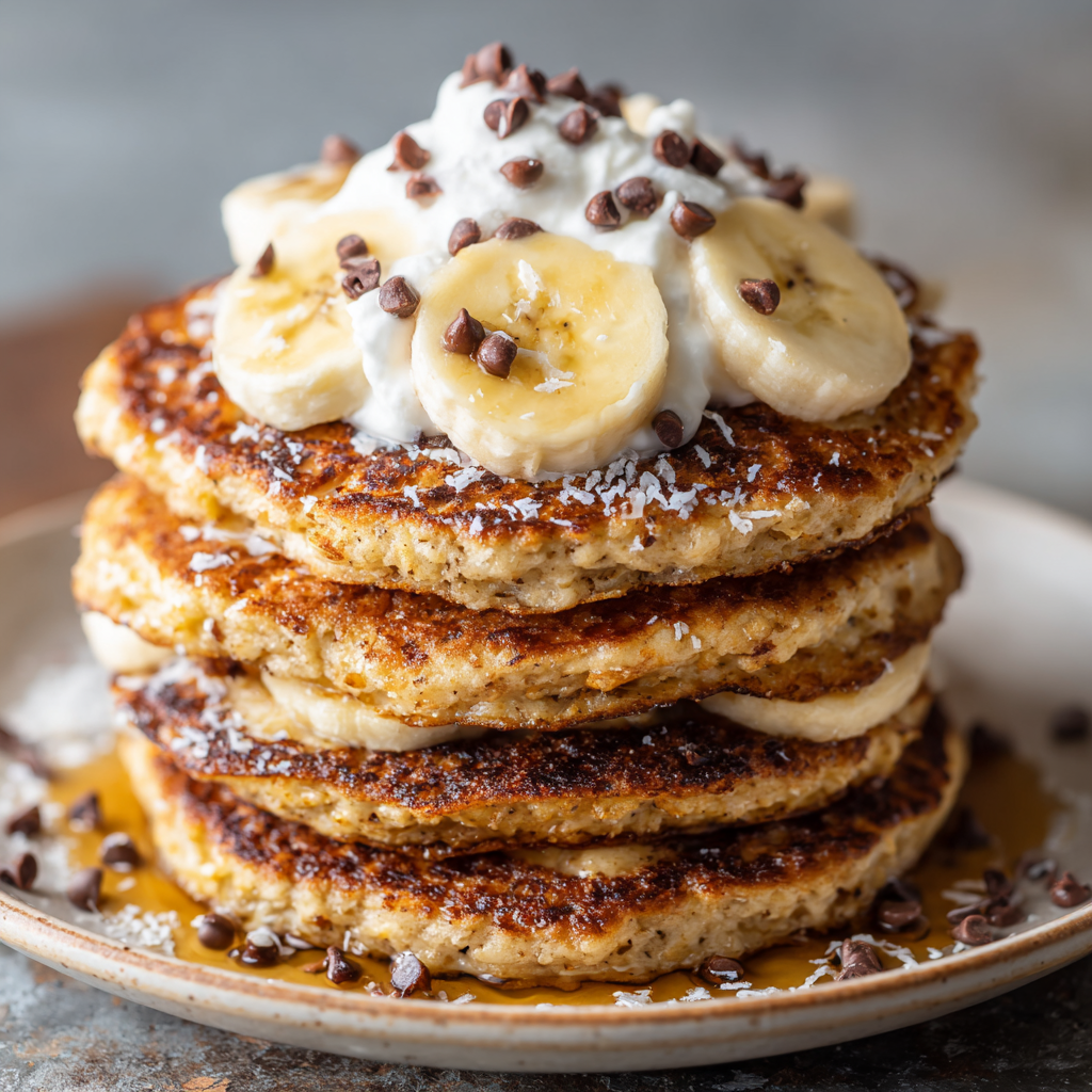 Cottage Cheese Banana Oatmeal Protein Pancakes