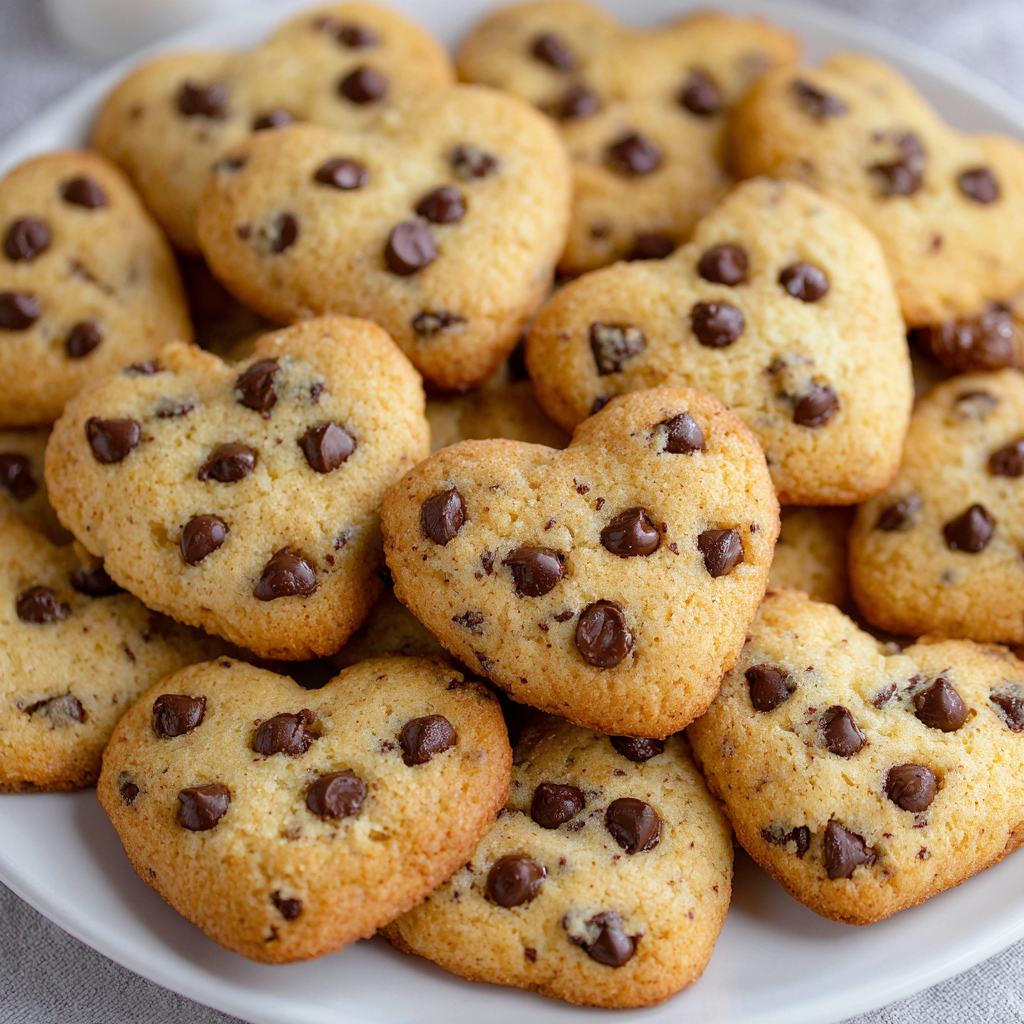 Heart Shaped Chocolate Chip Cookies