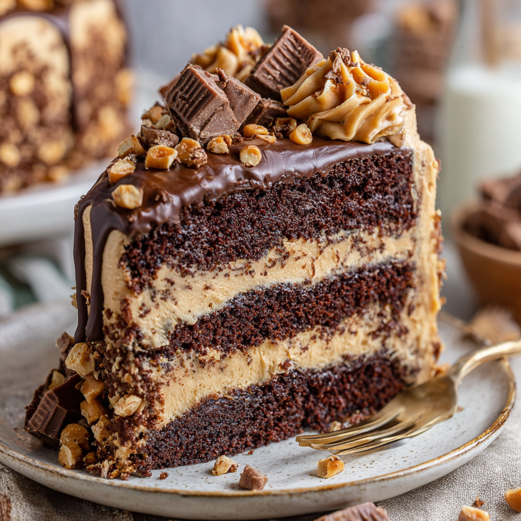 Chocolate Peanut Butter Explosion Cake