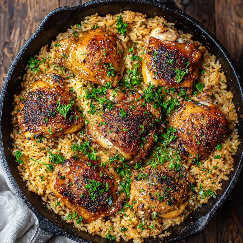 One-Pot Garlic Butter Chicken and Rice