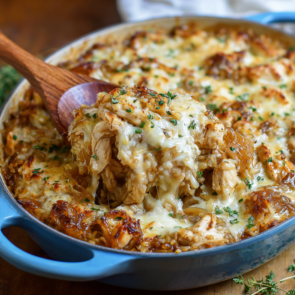 French Onion Chicken & Rice Casserole