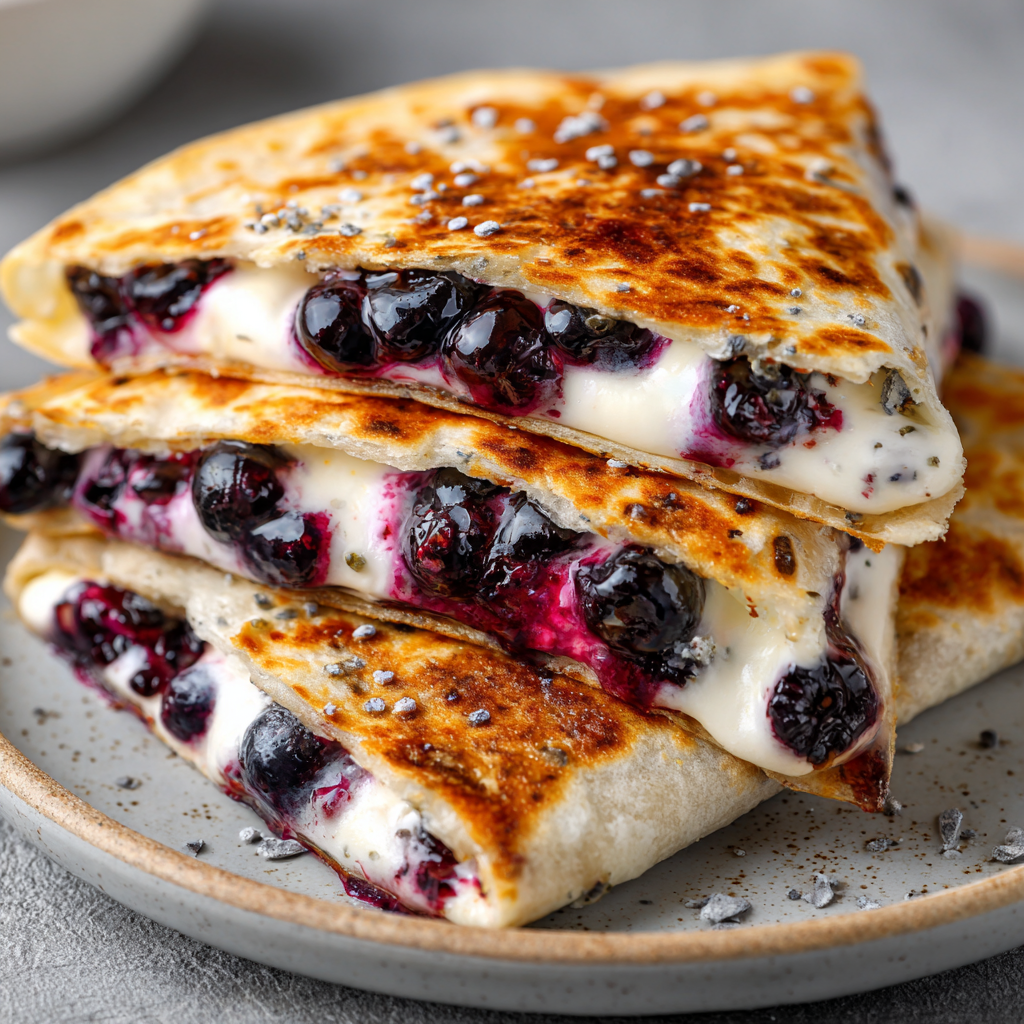 Blueberry Cream Cheese Quesadilla