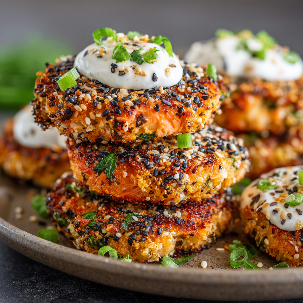 Everything Bagel Crusted Salmon Patties
