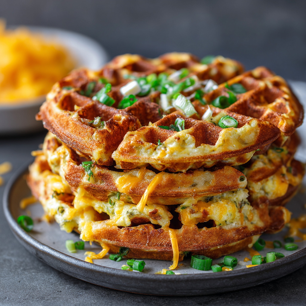 Crispy Sourdough Discard Cheese Waffles