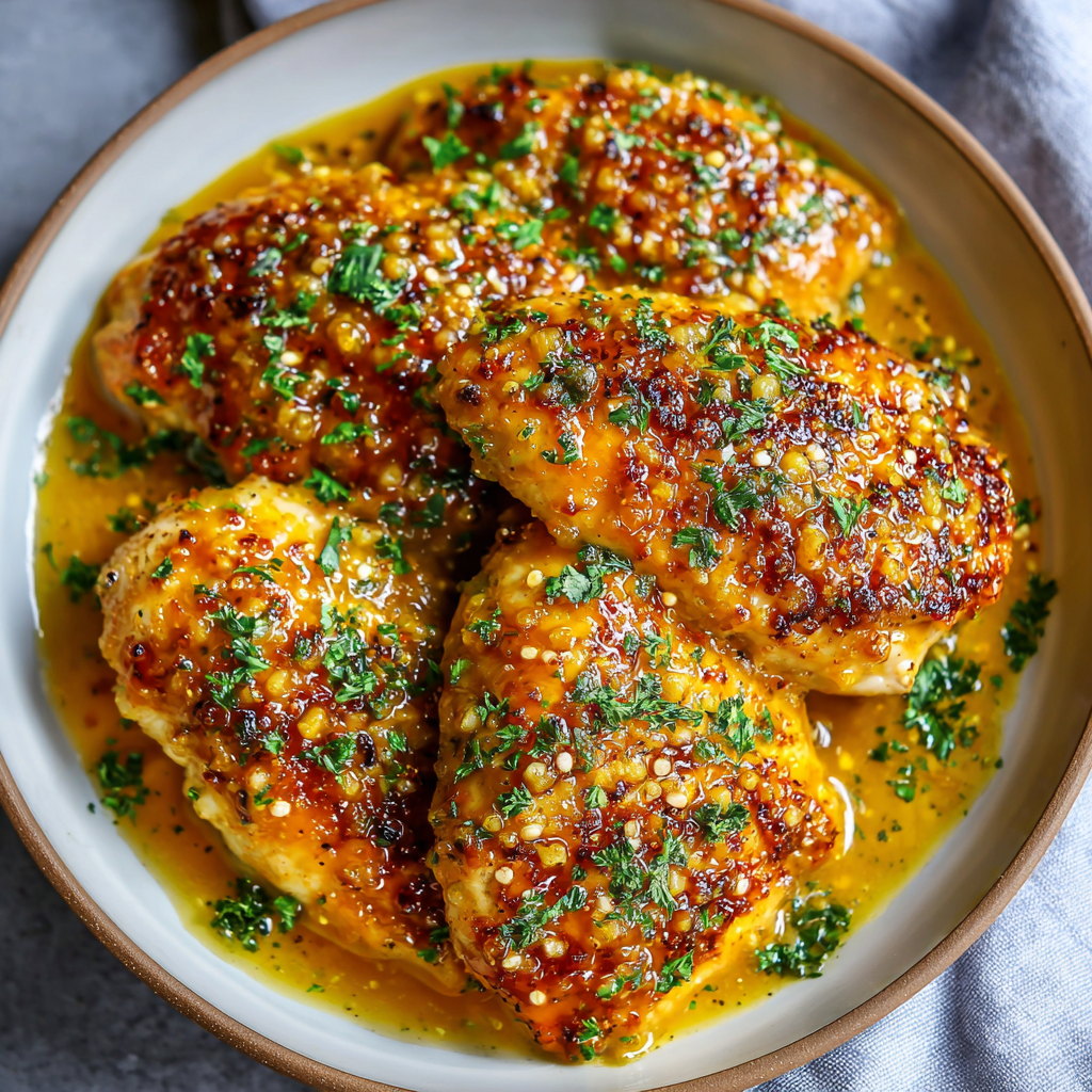 Oven-Baked Honey Mustard Chicken with Herb Crust