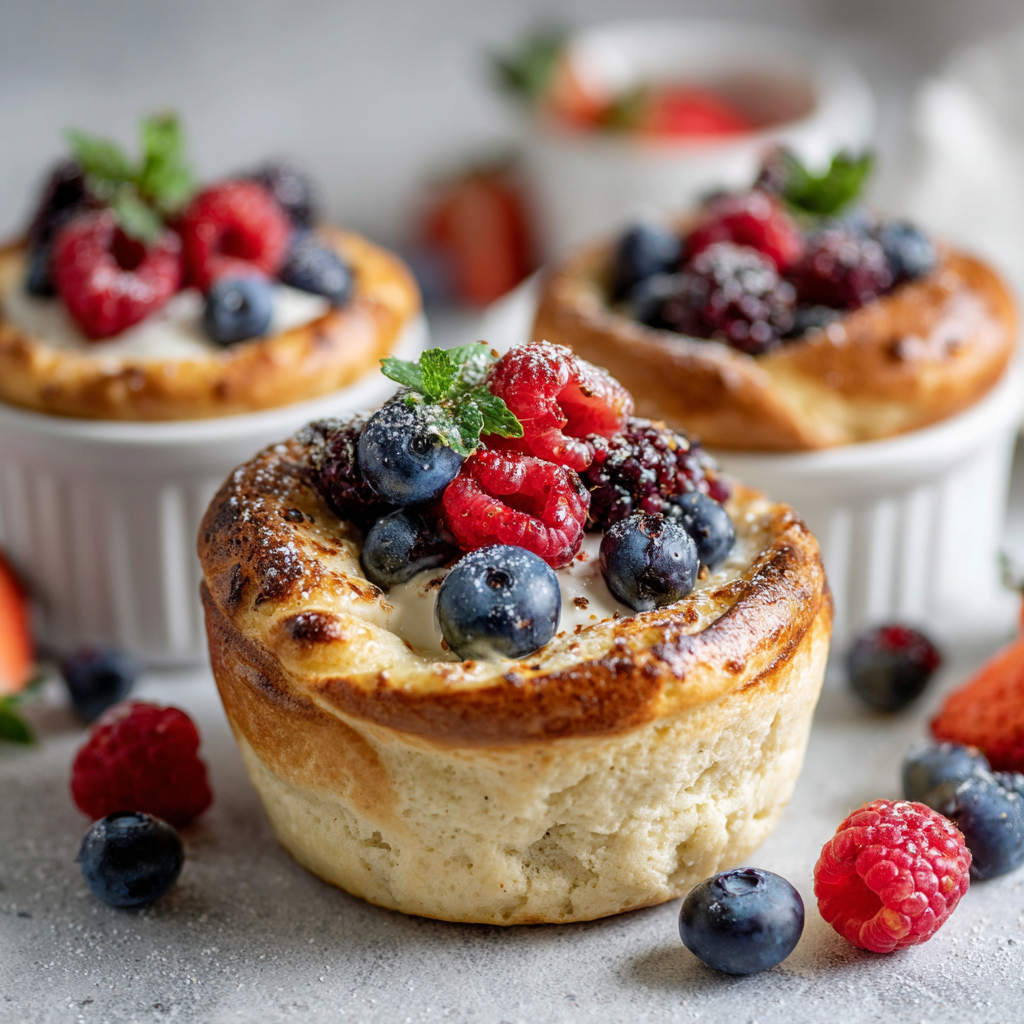 High-Protein Pancake Bowls with Berries