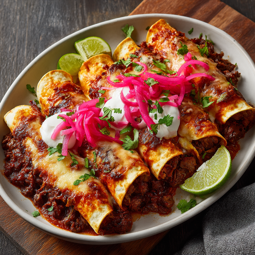 Smoky Chipotle Beef Enchiladas