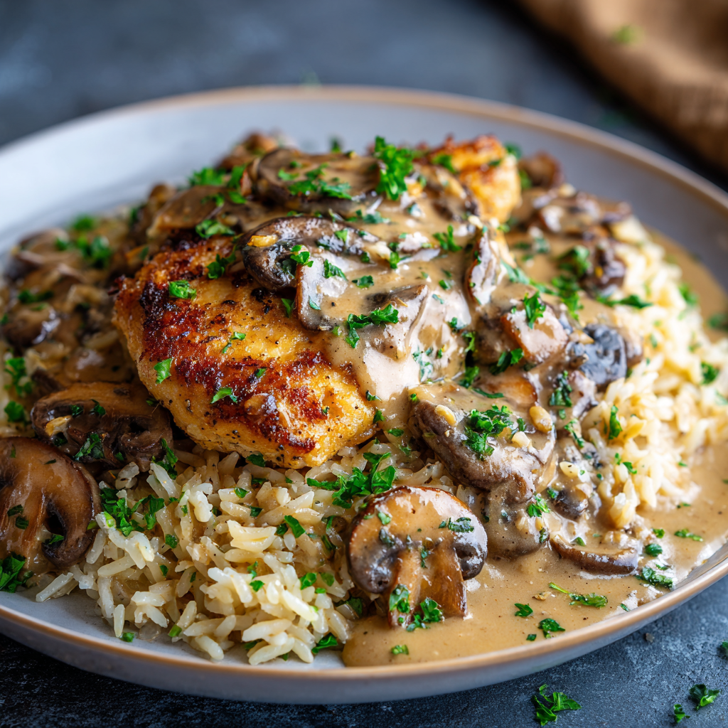 Creamy Mushroom Marsala Chicken & Rice