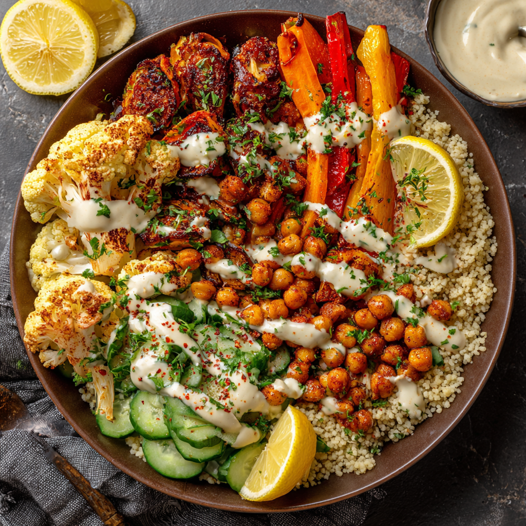 Roasted Vegetable Shawarma Bowls