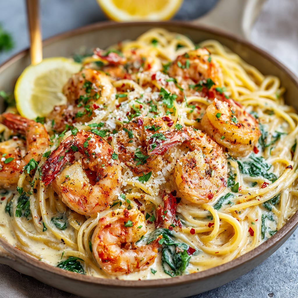 Creamy Garlic Butter Shrimp Pasta