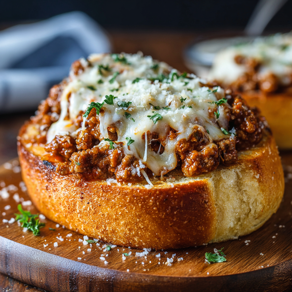 Cheesy Garlic Bread Sloppy Joes