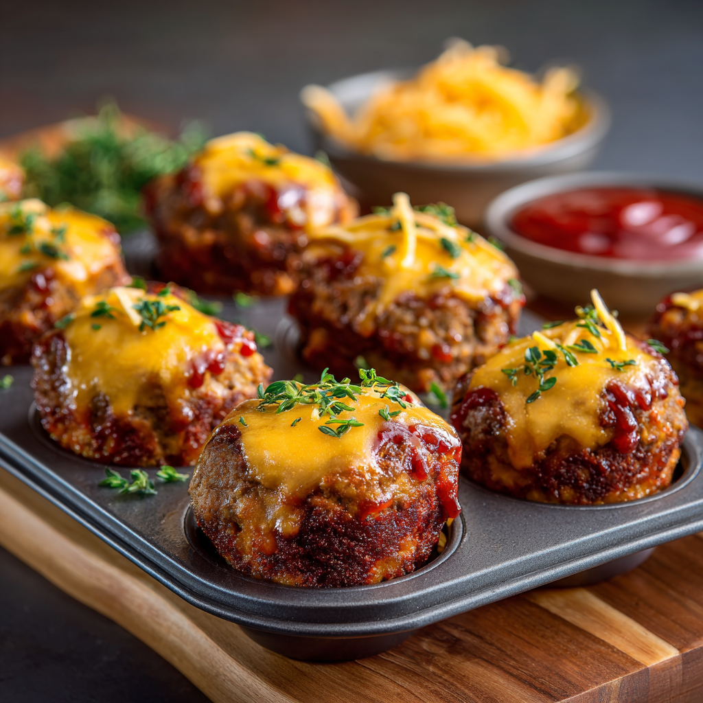 Cheddar-Stuffed Meatloaf Muffins