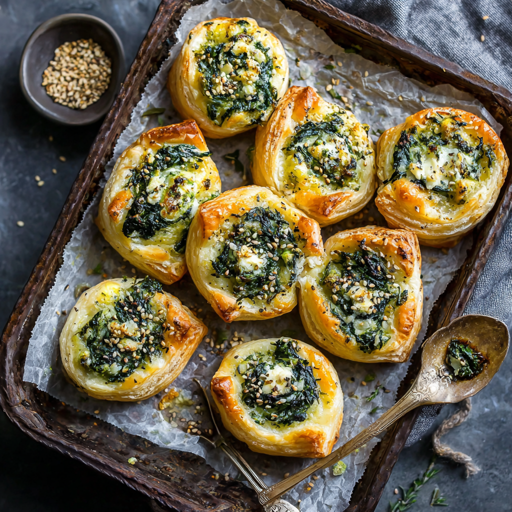Spinach Feta Puff Pastry Bites