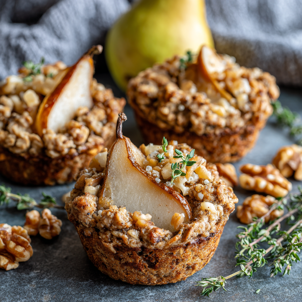 Maple Pear Baked Oatmeal Cups