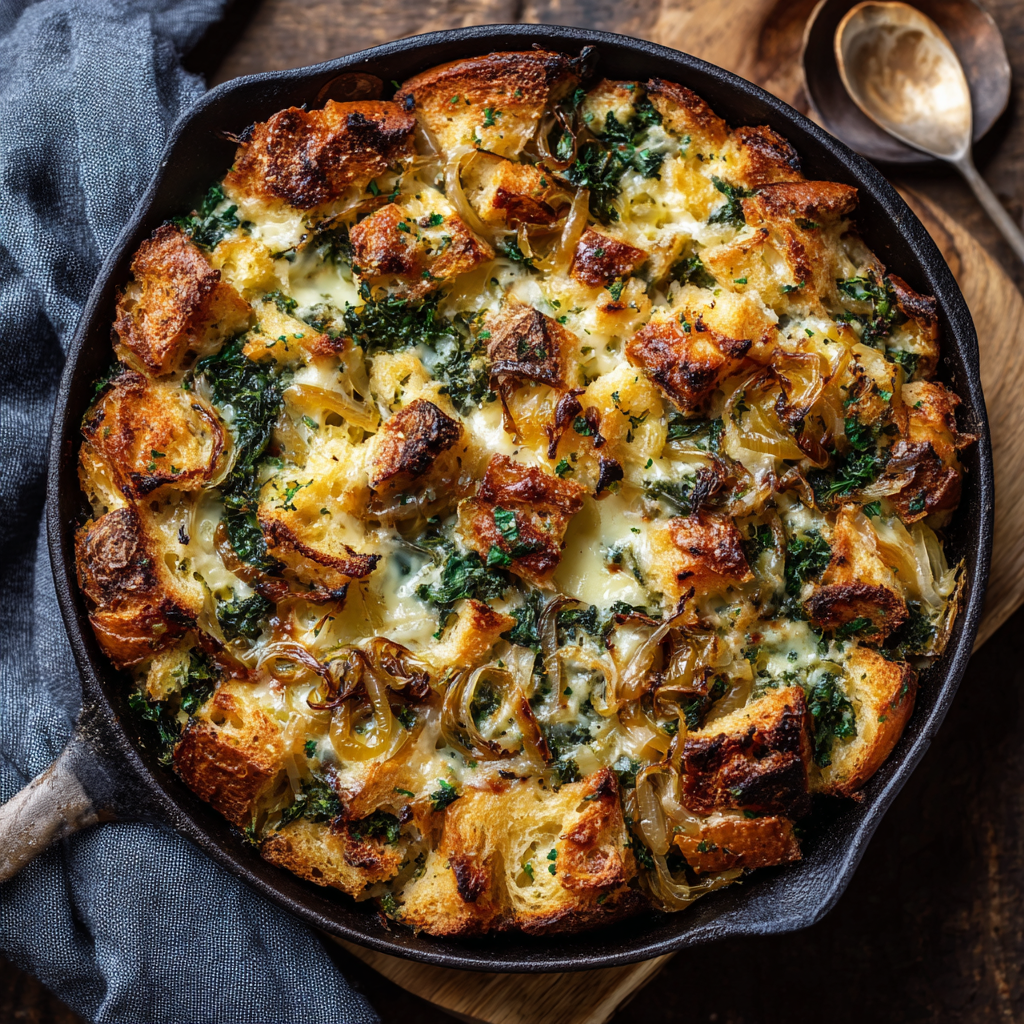 Savory Bread Pudding with Gruyère