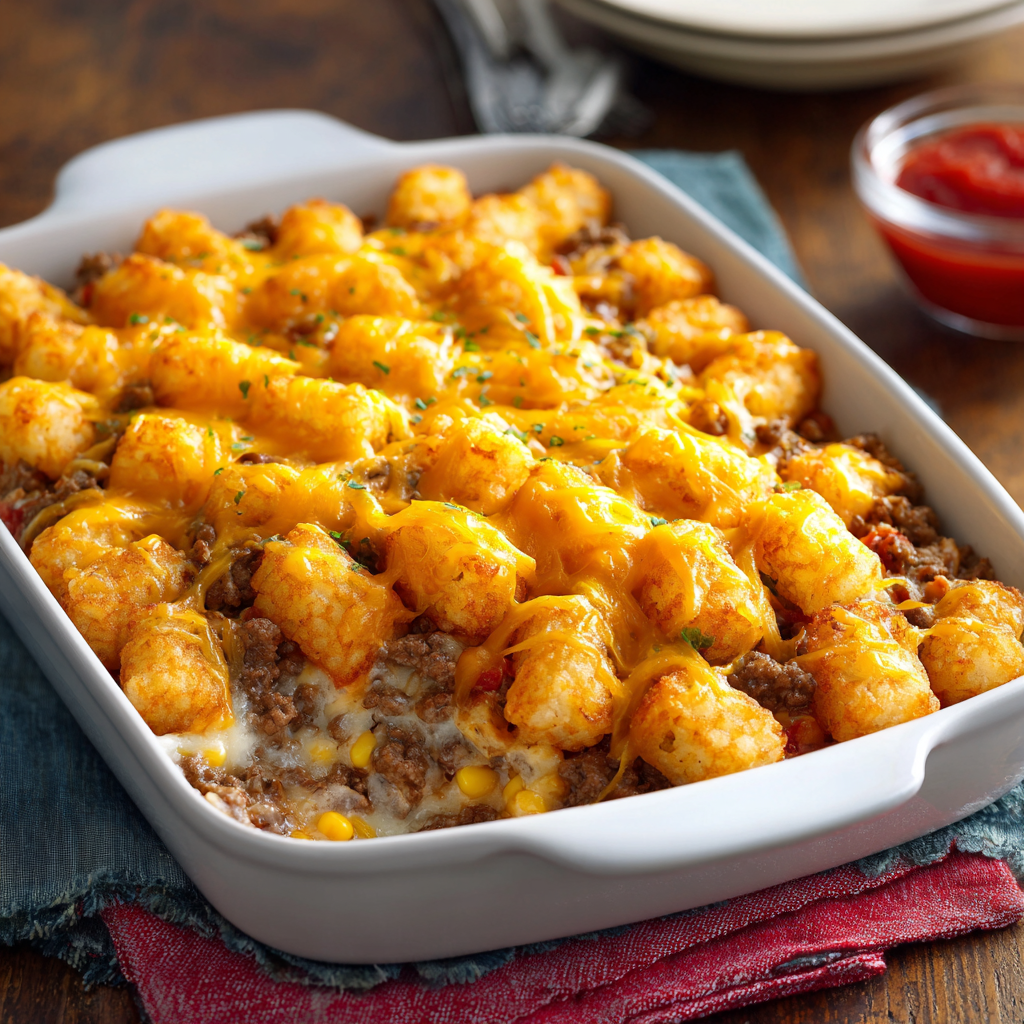 Classic Tater Tot Casserole with Ground Beef