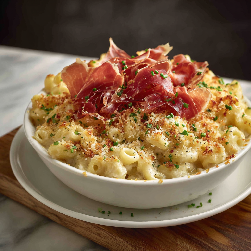 Truffle Mac & Cheese with Crispy Prosciutto