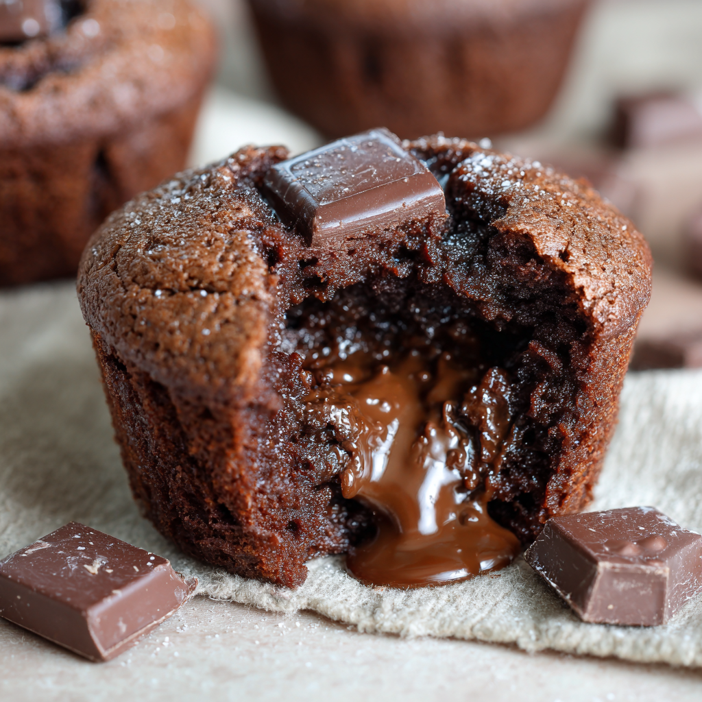 Sourdough Chocolate Lava Muffins