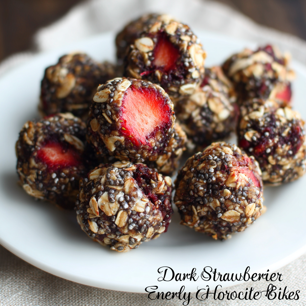 Dark Chocolate Strawberry Energy Bites