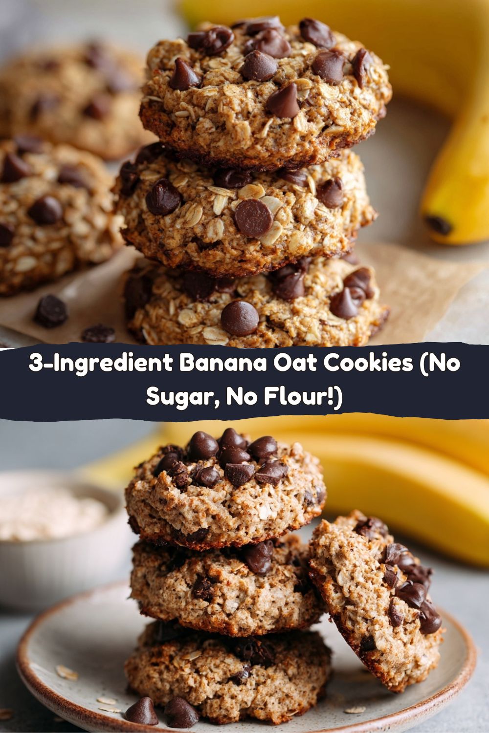 3-Ingredient Banana Oat Cookies