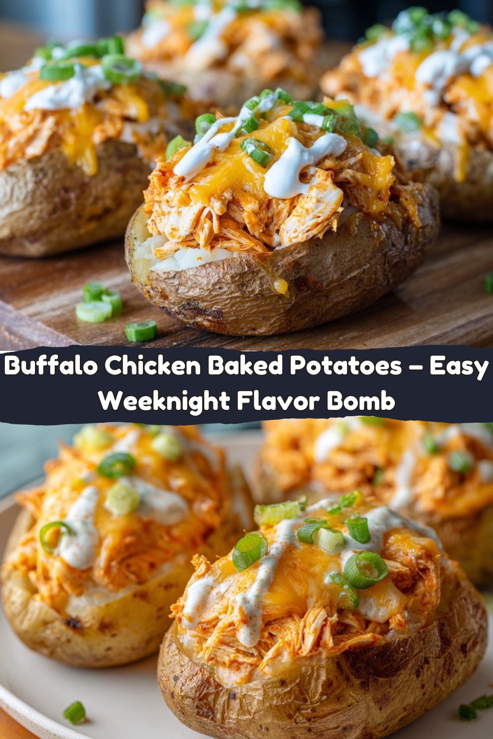 Buffalo Chicken Baked Potatoes