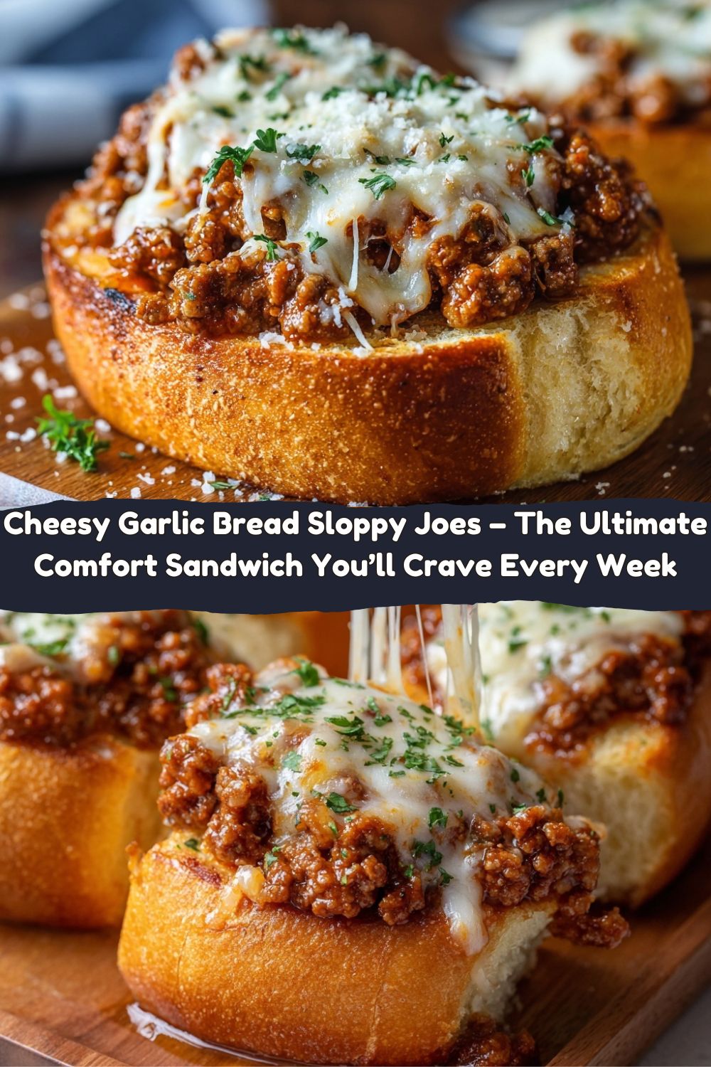 Cheesy Garlic Bread Sloppy Joes