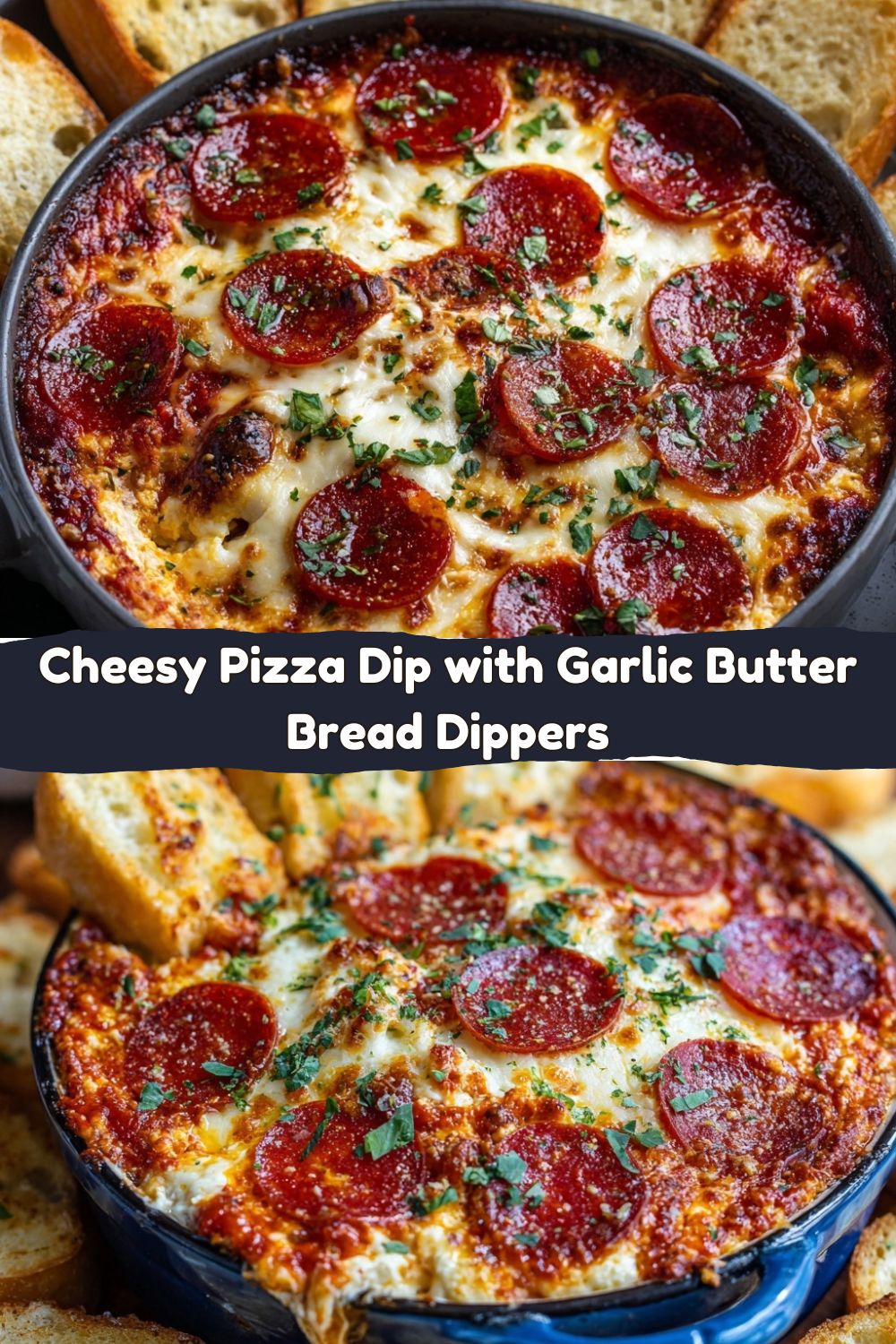 Pizza Dip with Garlic Butter Bread