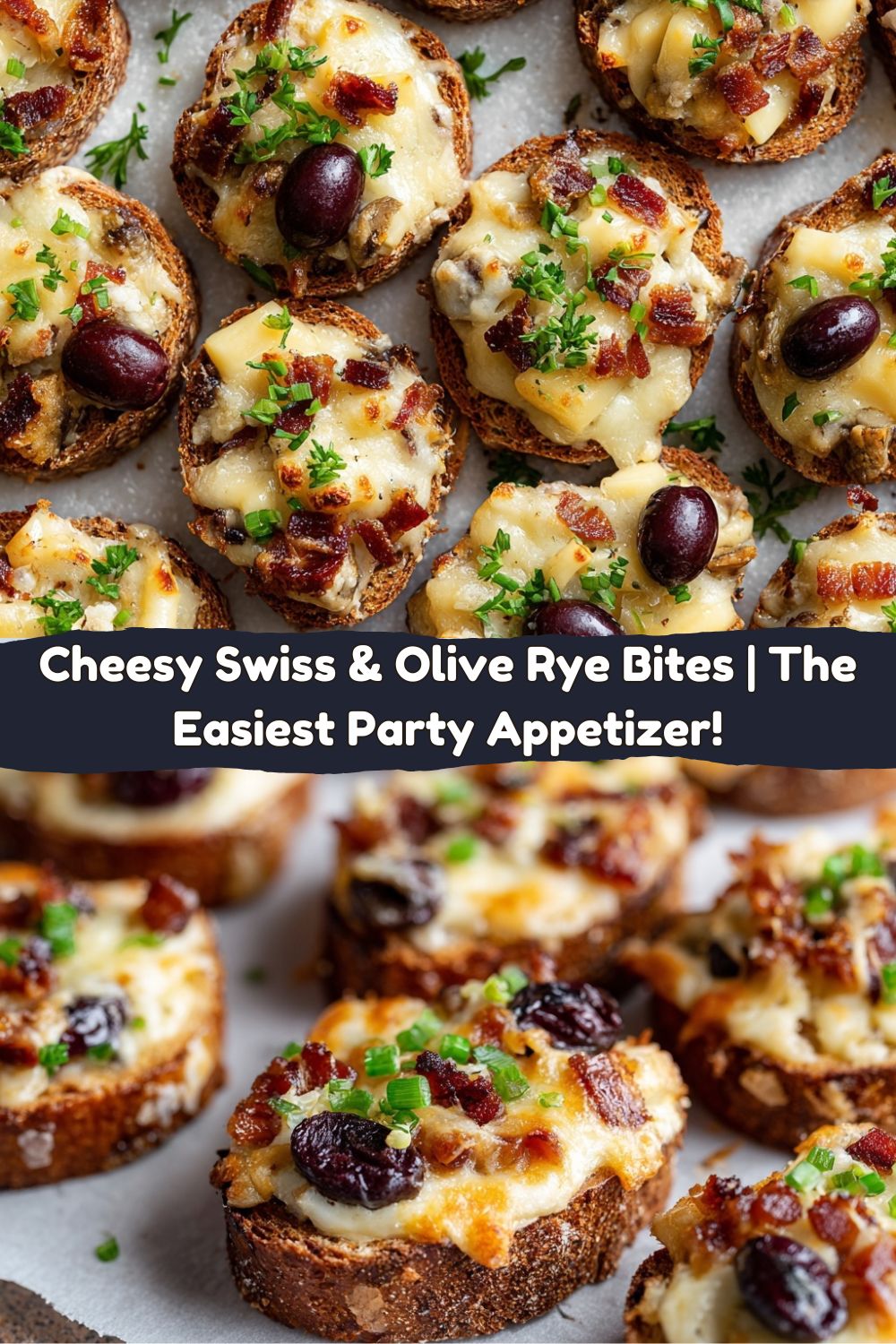 Cheesy Swiss & Olive Rye Bites