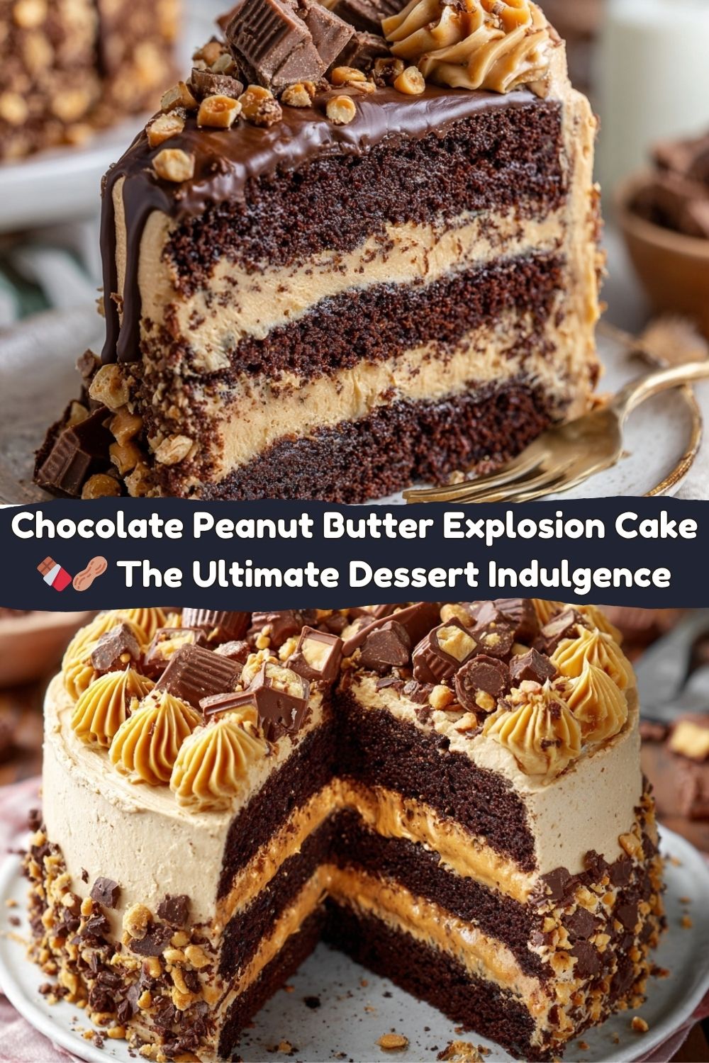 Chocolate Peanut Butter Explosion Cake