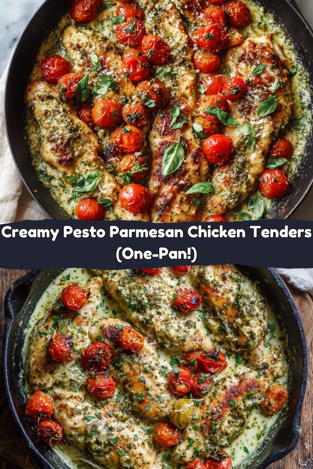 Creamy Pesto Parmesan Chicken Tenders