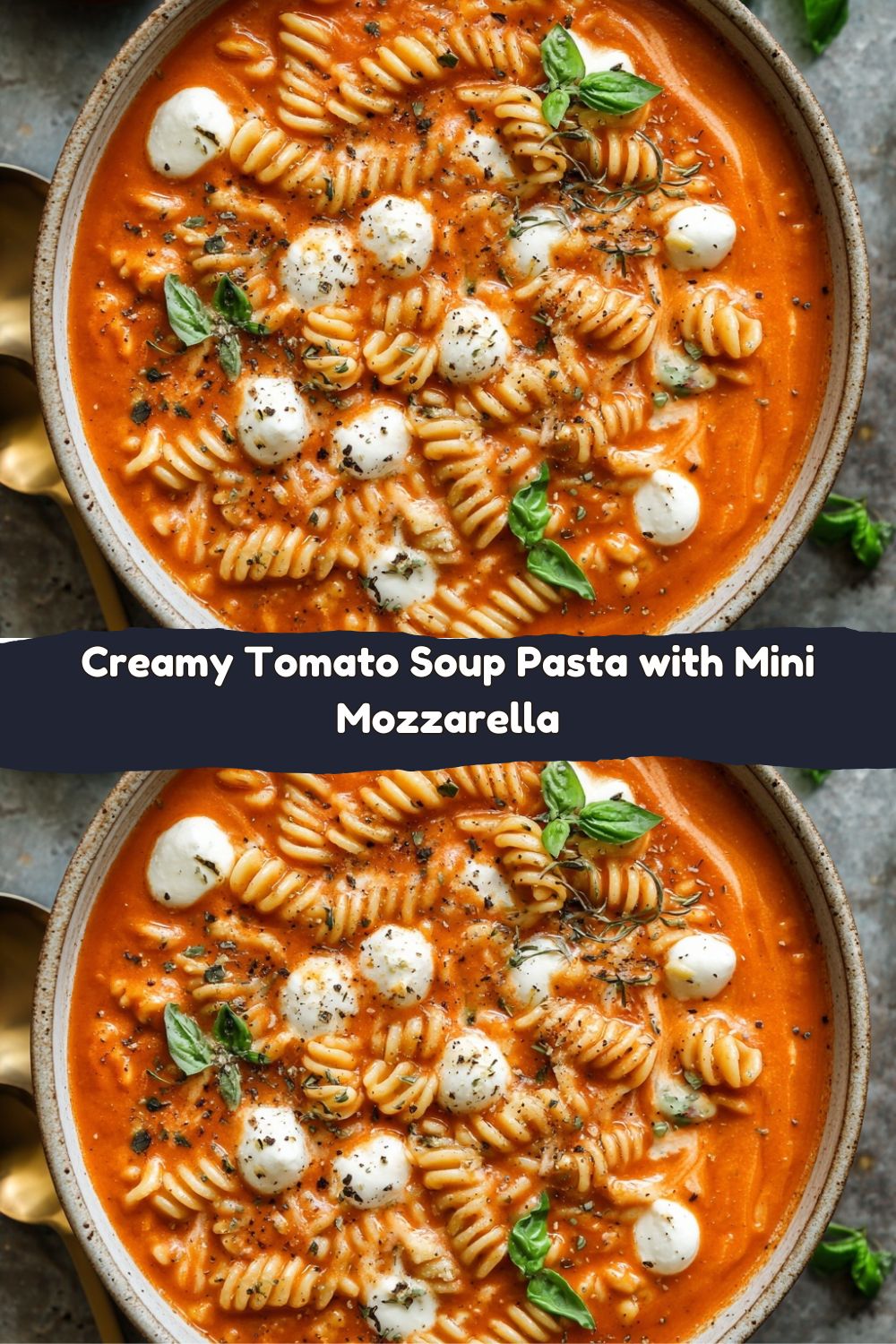 Creamy Tomato Soup Pasta with Mini Mozzarella