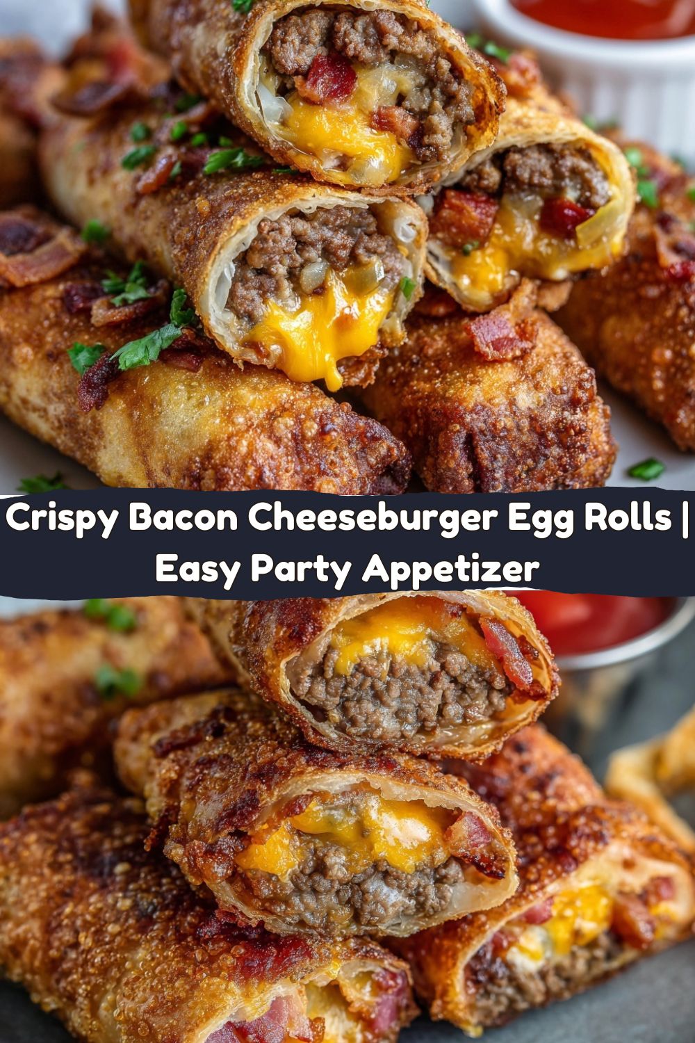 Bacon Cheeseburger Egg Rolls