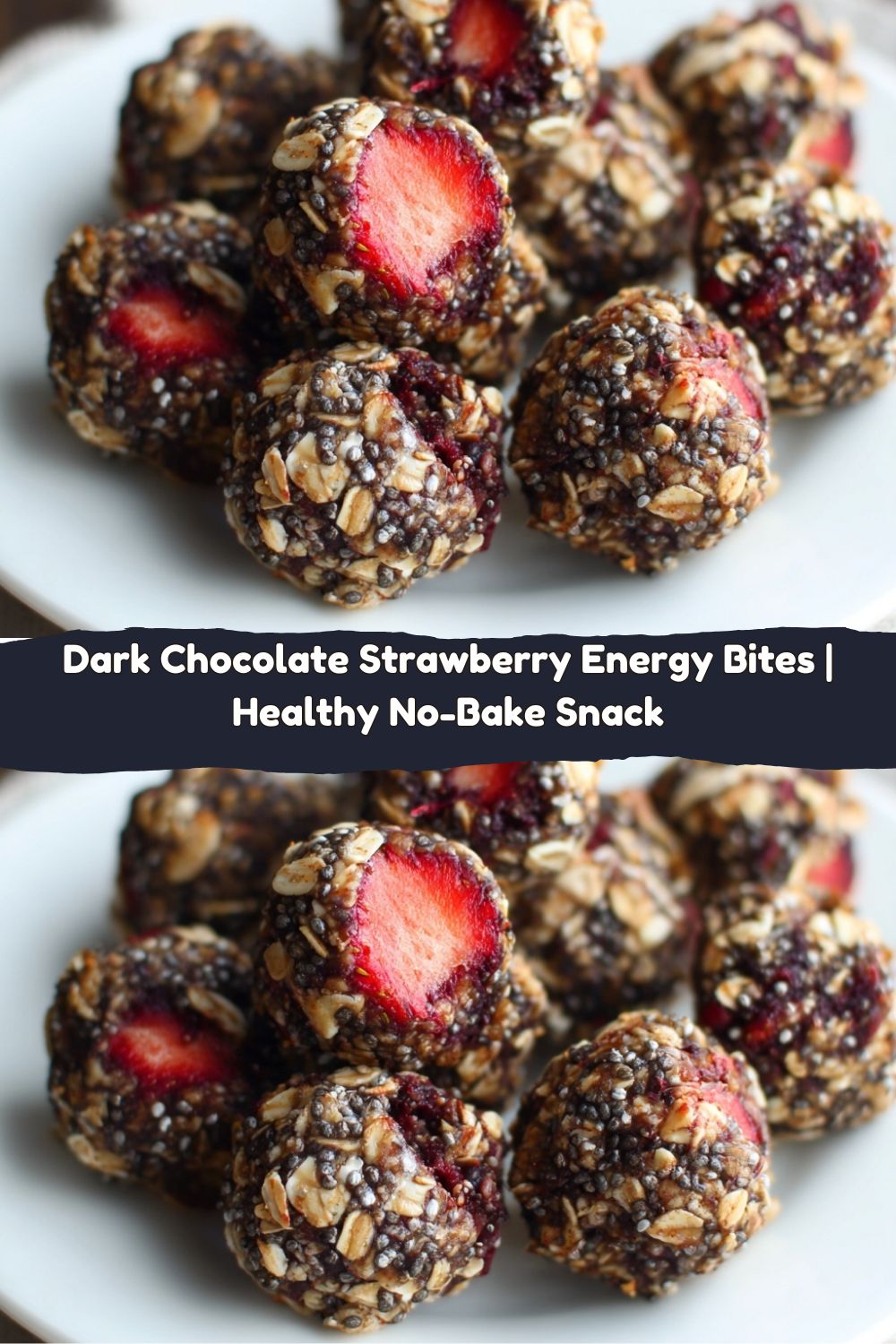 Dark Chocolate Strawberry Energy Bites