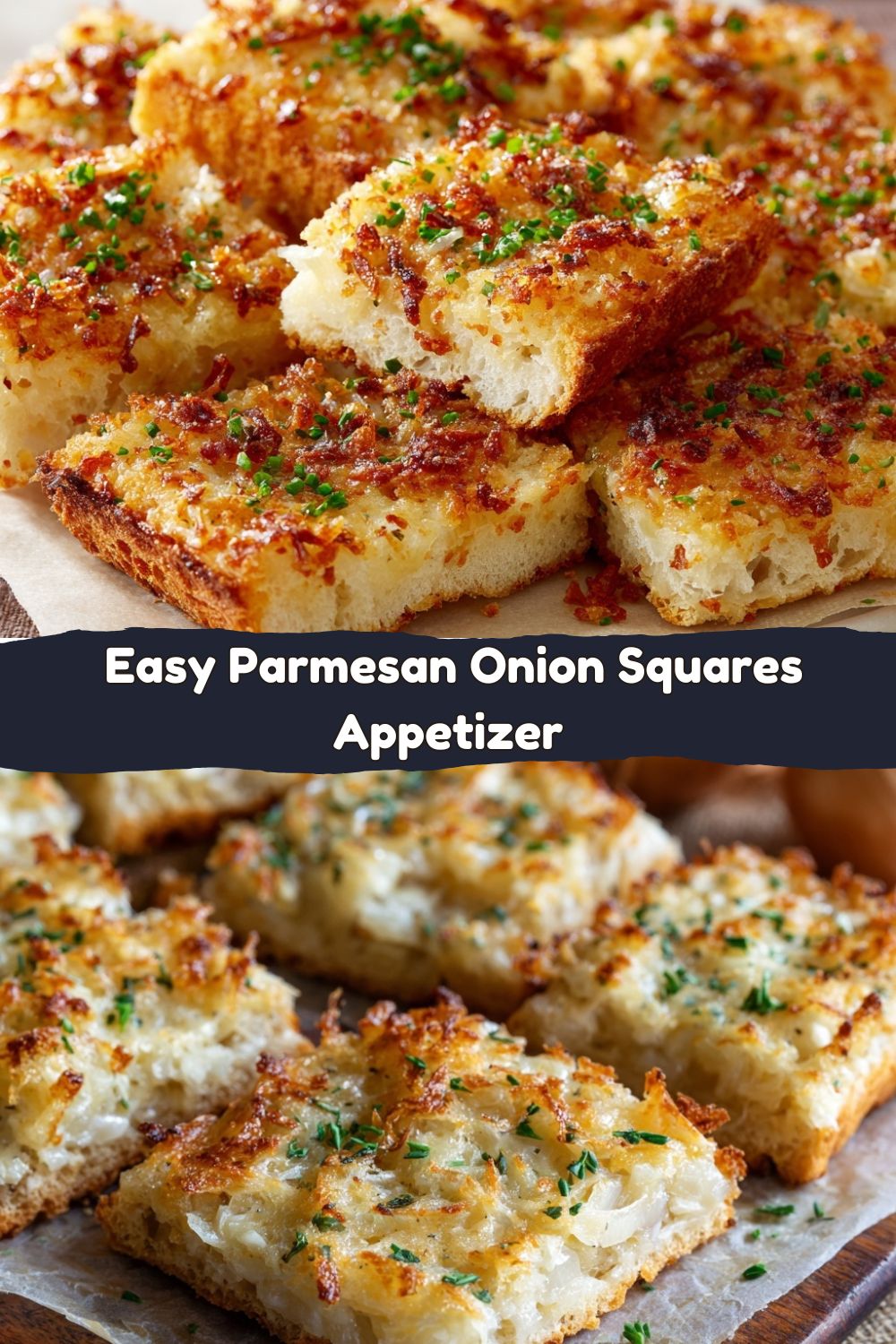 Parmesan Onion Squares Appetizer