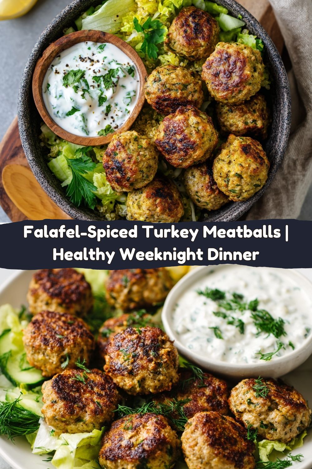 Falafel-Spiced Turkey Meatballs