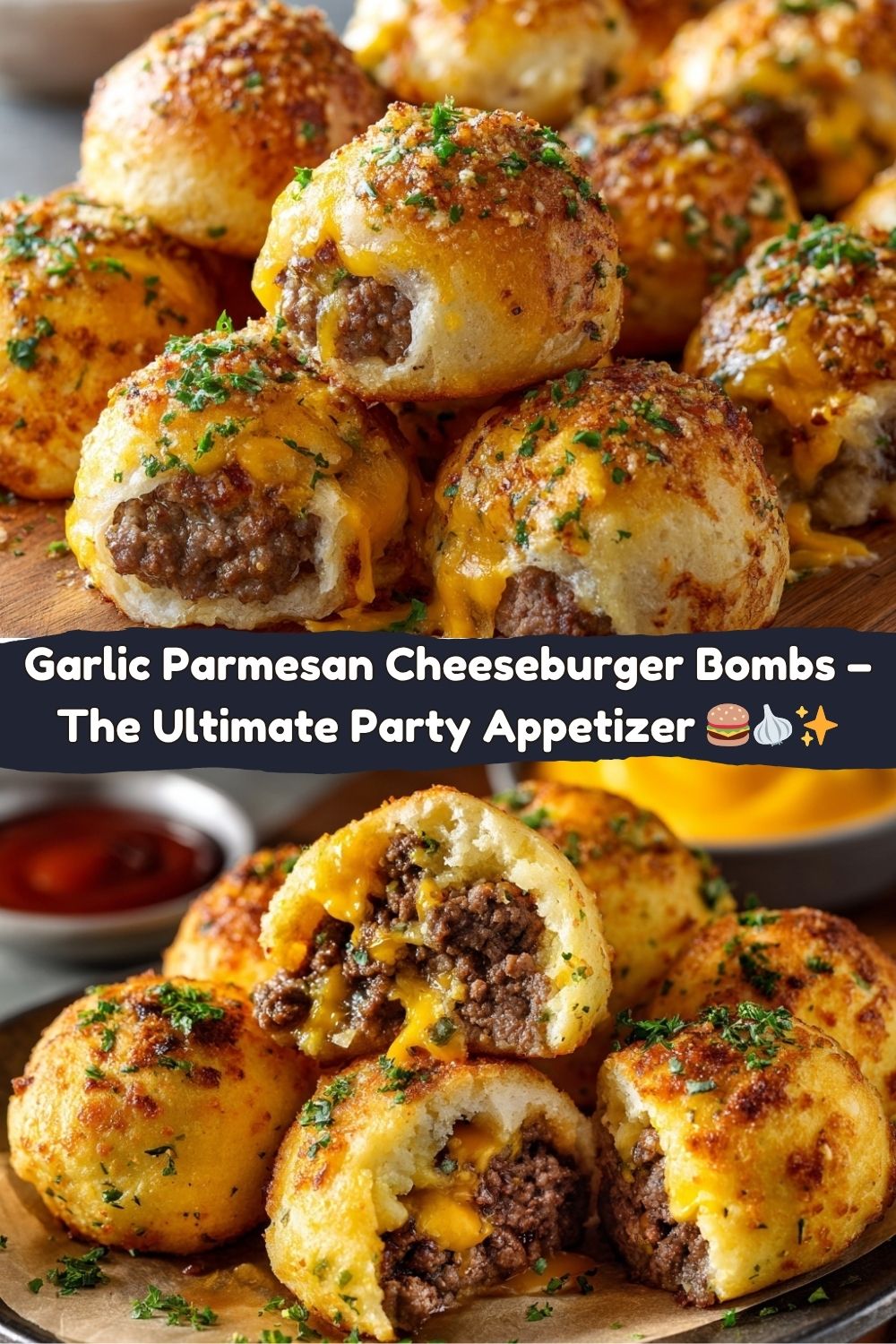 Garlic Parmesan Cheeseburger Bombs